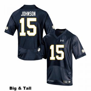 Notre Dame Fighting Irish Men's Jordan Johnson #15 Navy Under Armour Authentic Stitched Big & Tall College NCAA Football Jersey HPA0499WA